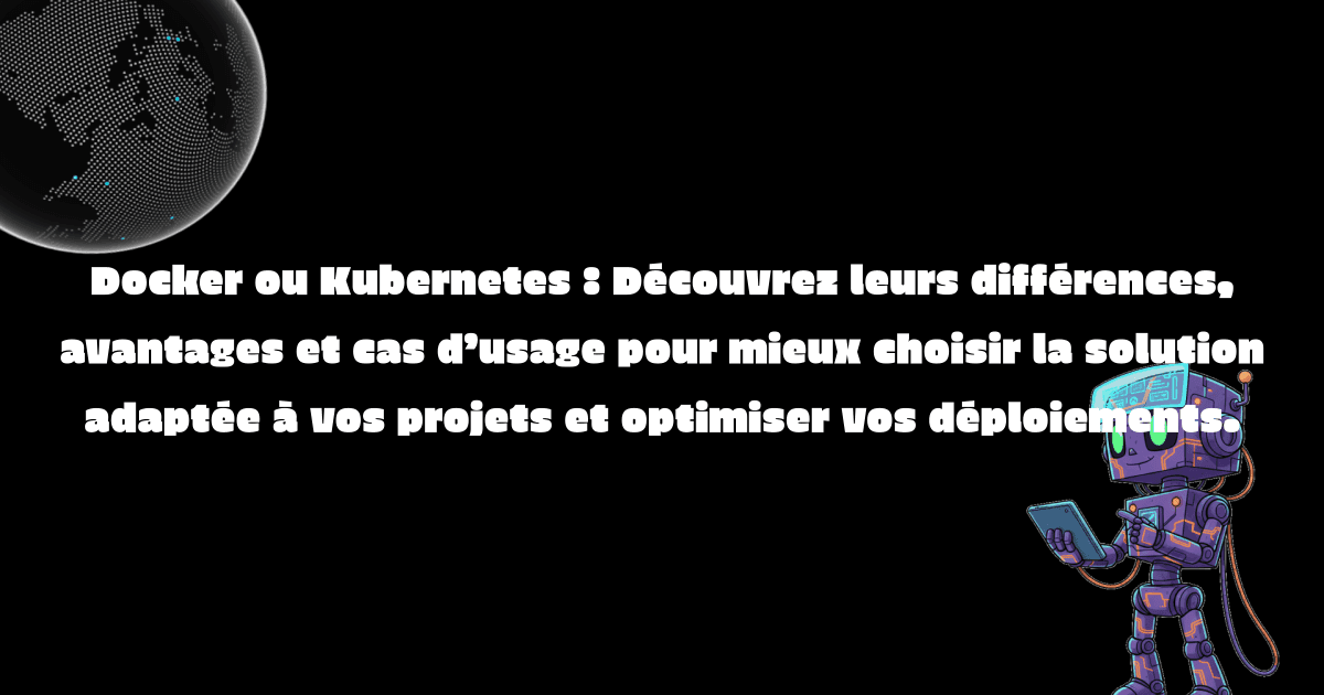 Docker ou Kubernetes : Découvrez leurs différences, avantages et cas d’usage pour mieux choisir la solution adaptée à vos projets et optimiser vos déploiements.